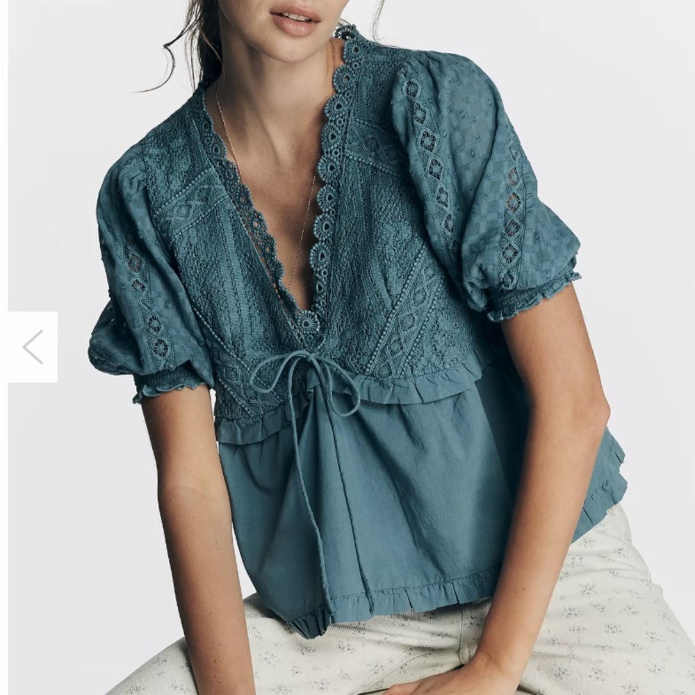 Anthropologie Sleeveless V-neck Babydoll Top